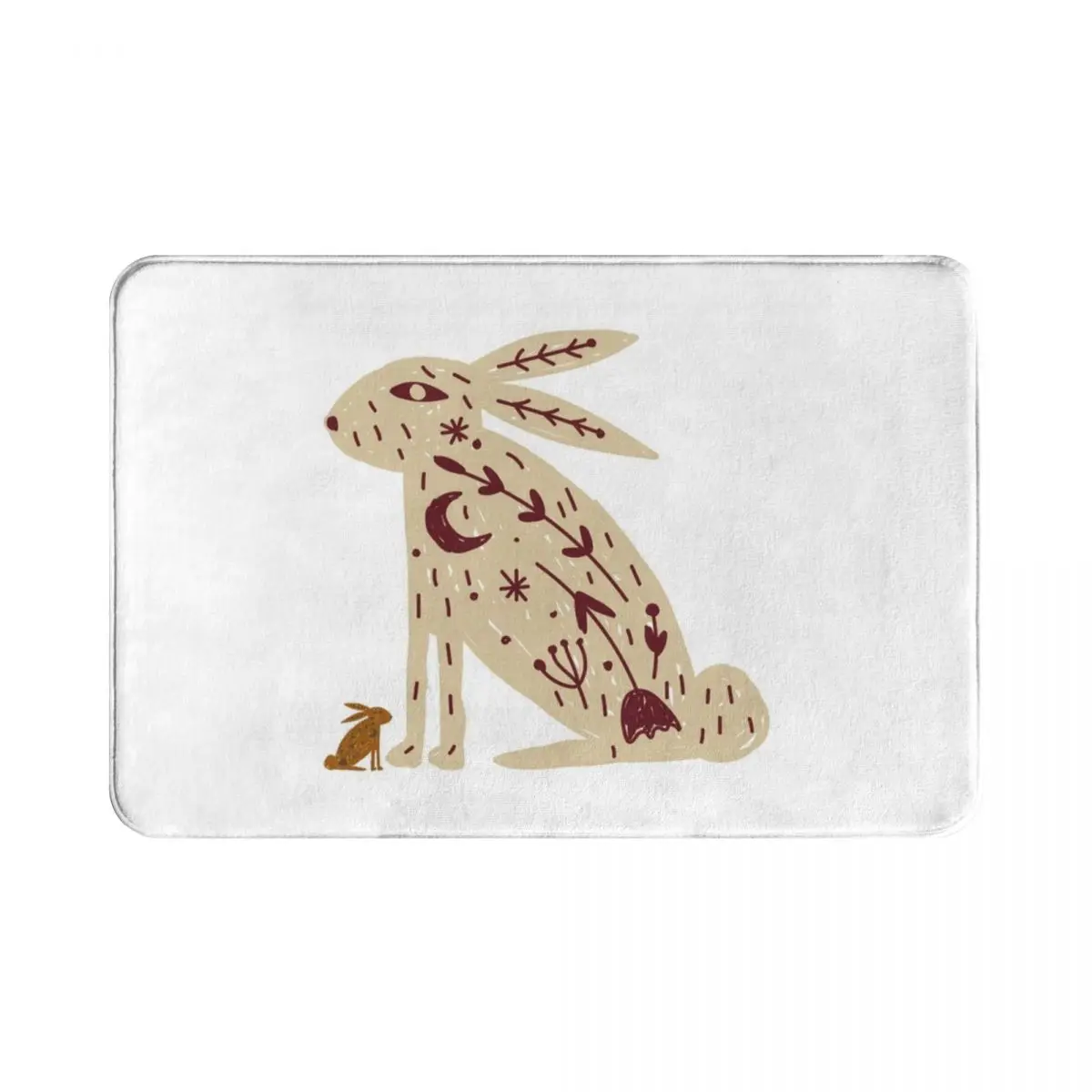 

Коврик с кроликом коврик, коврик, подкладка для ног из полиэстера, нескользящий, противоскользящий, для передней комнаты, коридора, кухни, сп...