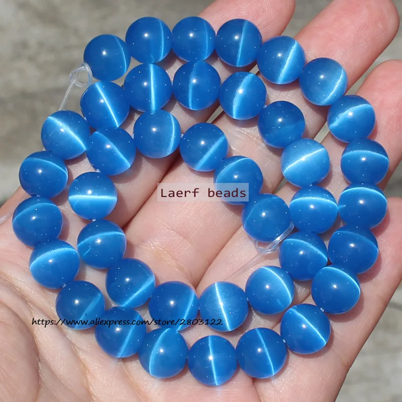 

Natural Dark Blue Cat's Eye 4-12mm Round Loose Beads, For DIY Jewelry Making !We provide mixed wholesale for all items!