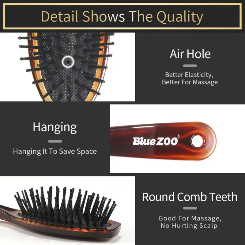 Портативная Массажная расческа массажка Антистатическая круглая щетка для