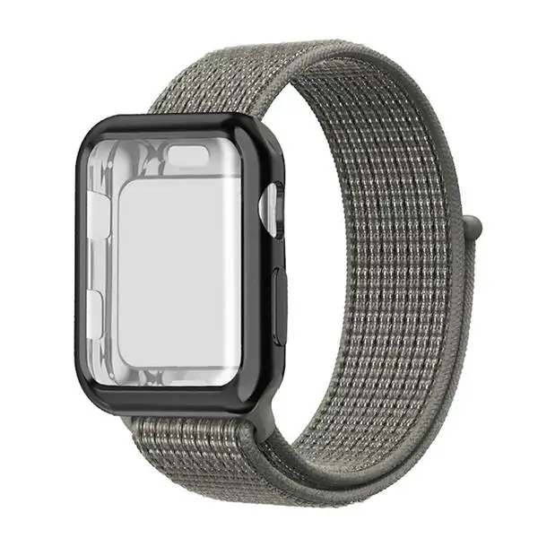 NEW Spruce Fog Чехол+ ремешок для часов apple watch 4 5 ремешок 44 мм/40 мм correa apple watch 38 мм iwatch ремешок 42 мм спортивный нейлоновый браслет ремешок для часов 3/2 - Цвет ремешка: NEW Spruce Fog
