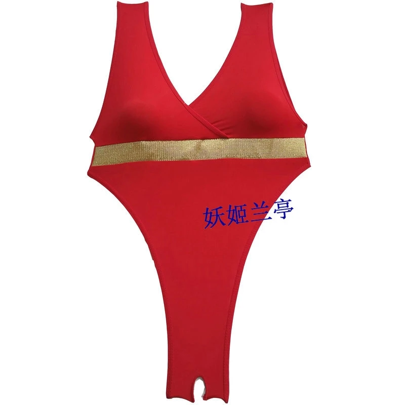 

Women's Open-End Sexy Jumpsuit Stitching Swimsuit Underwear Backless Low-Cut Three-Point Bikini