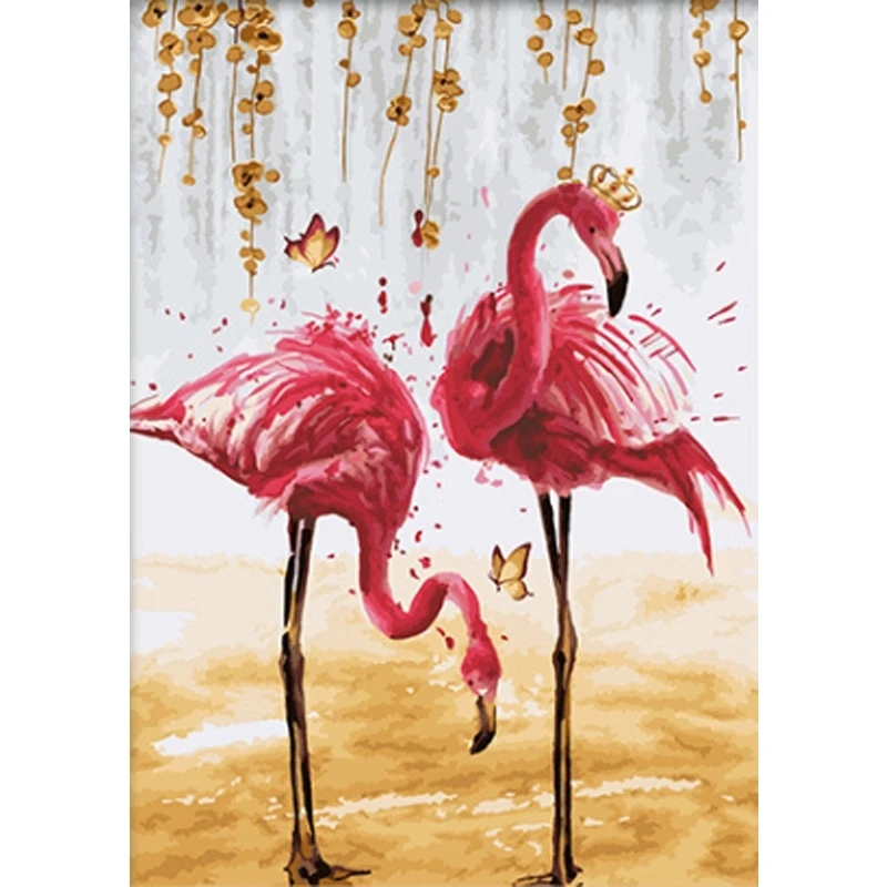 

Flamingos Digital Canvas Painted By Number House Living Room Wall Decor Art Work Acrylic Painted For Adults Kids Oil Painting