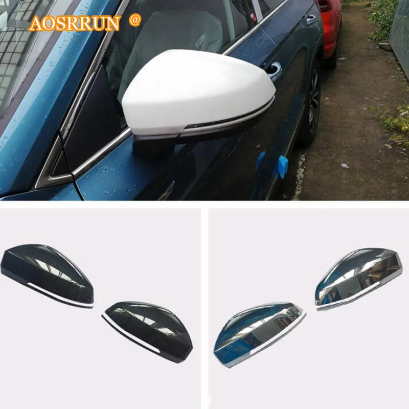 Для Volkswagen VW T-cross 2019 2020 углеродное волокно с рисунком ABS покрытие для зеркала