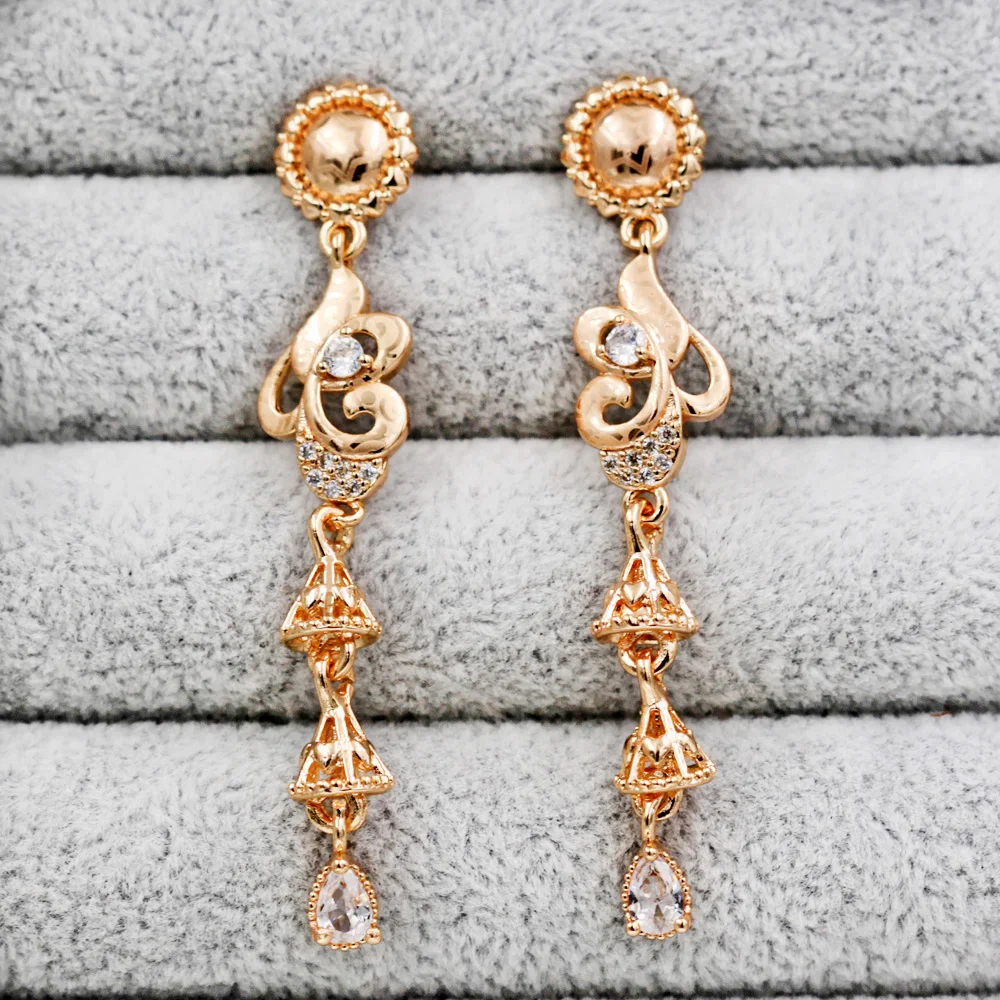 

New Fashion jewelry Earrings for Women's earrings Girls Long drop Stud Earring withZircon Trendy Wedding Jewelry for Girls Gift