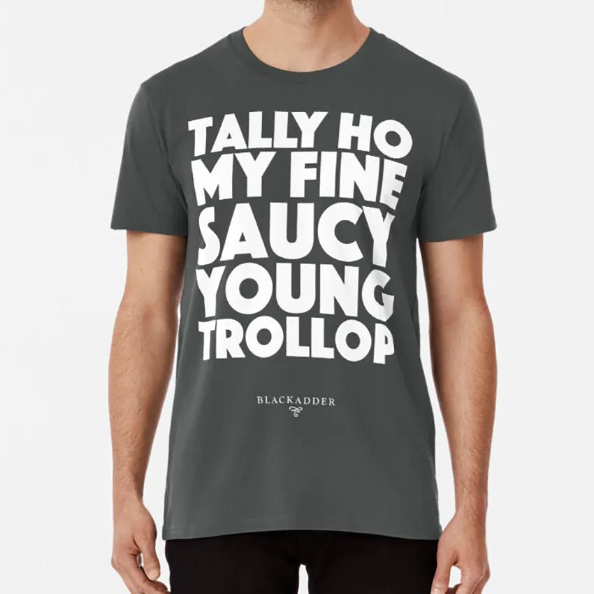 Blackadder quote - Tally Ho my fine saucy young trollop футболка blackadder baldrick edmond spehen fry lord | Мужская одежда
