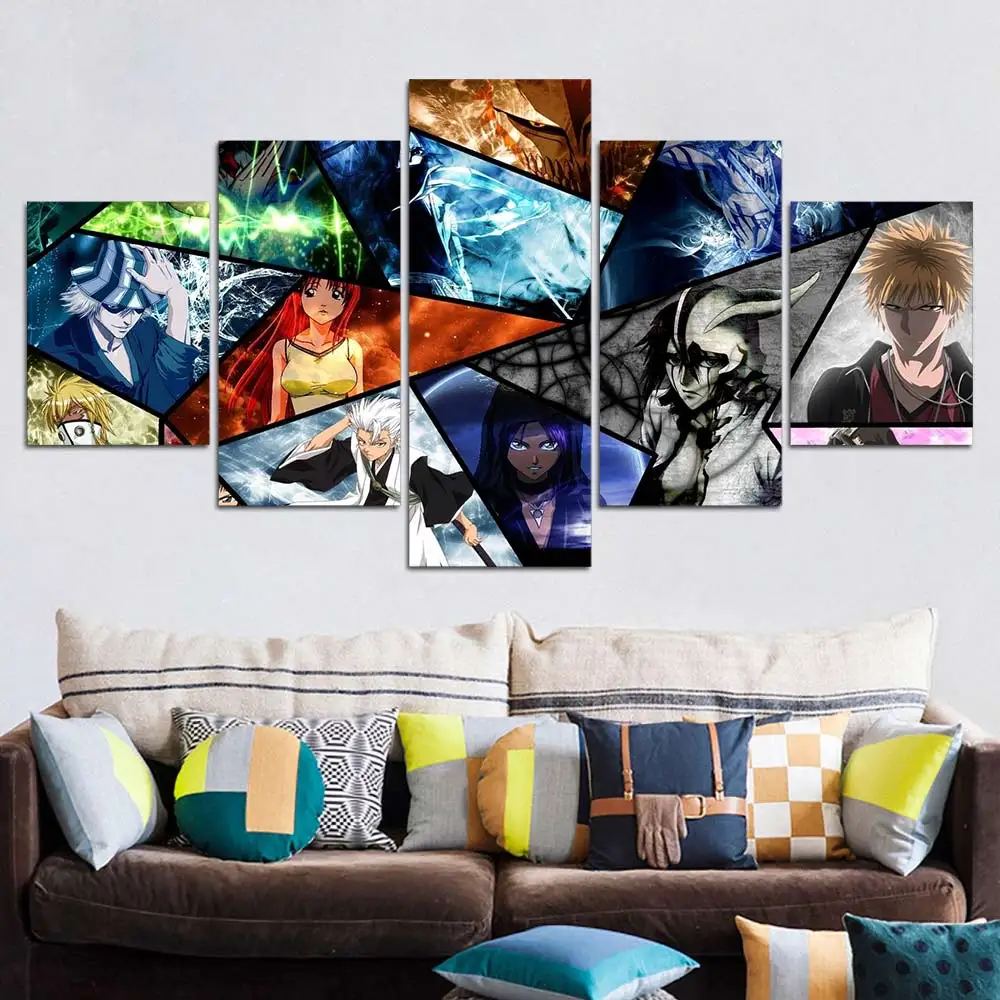 5 панелей настенный плакат с японским аниме принтом отбеливатель мультяшная
