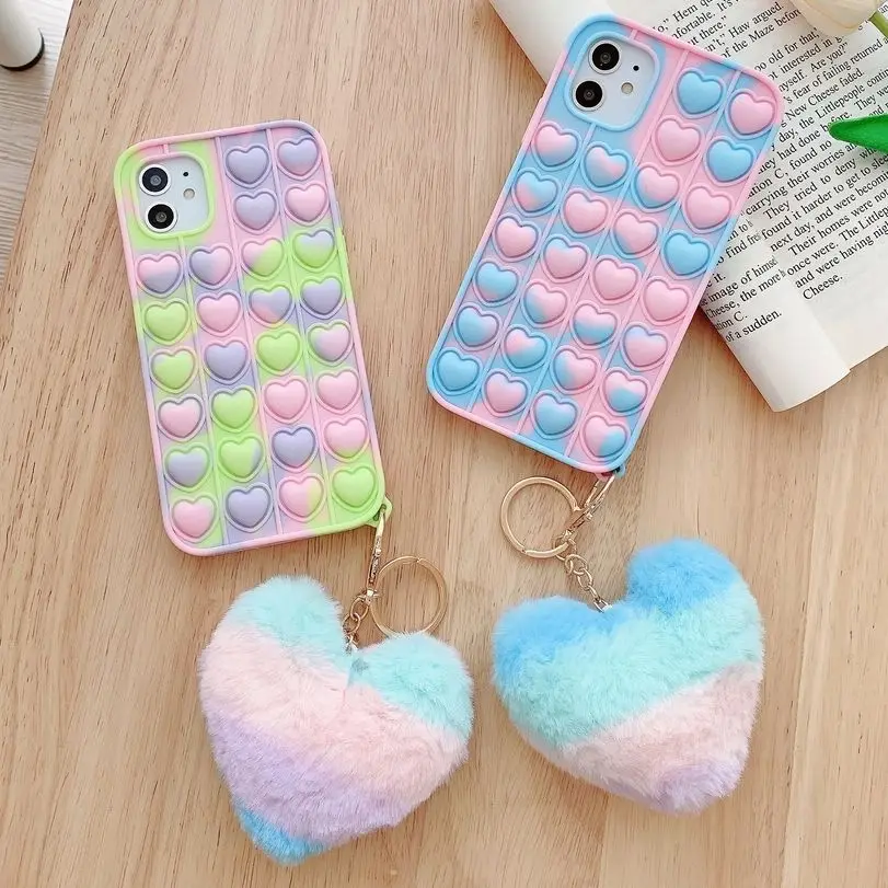 

3D Love camouflage pattern for iPhone 12 12Promax 13 13Promax 11 11Promax 7 8P XS X XR xsmax soft Silicon Case with Plush love