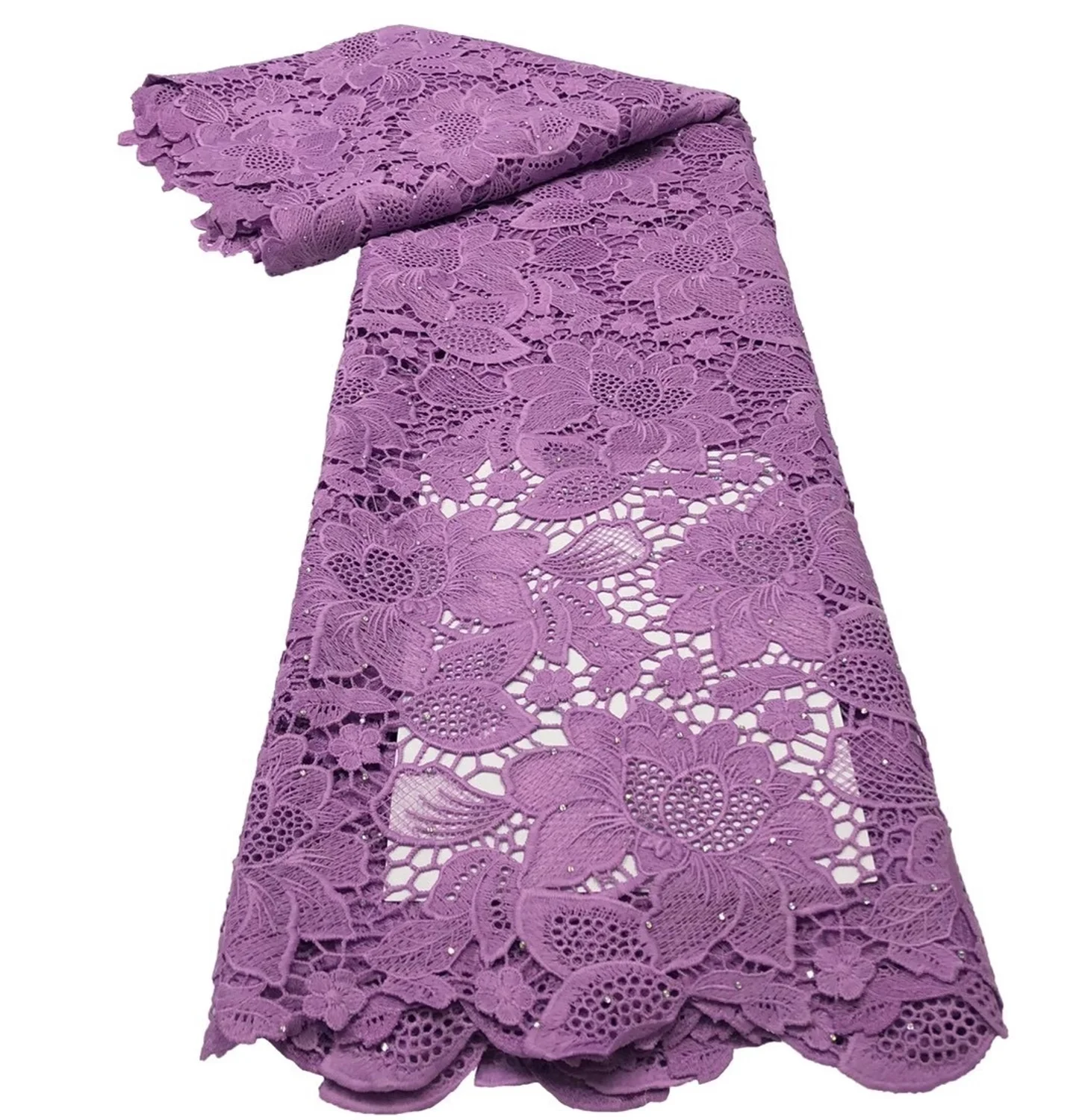 

Onion French Embroidery Guipure Cord Lace Fabric 2020 High Quality Water Soluble Lace African Lace Fabric With Stone For Wedding