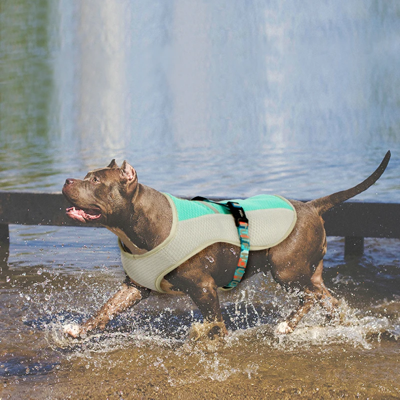 TUFF HOUND Summer Dog Cooling Vest Clothes Harness For Adjustable Mesh Reflective Coat Quick Release Jacket | Дом и сад