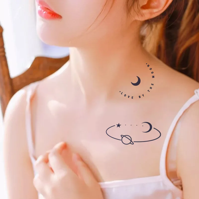 

Juice Lasting Ink Tattoo Body Art Geometric Line Arrow Sun Moon Animal Waterproof Temporary Tattoo Sticker