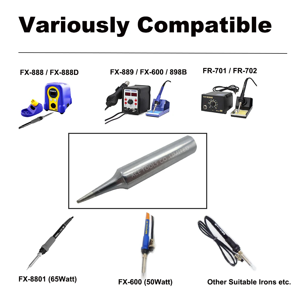 T18-C1 Soldering Tip Bevel 1mm 0.039" Fit HAKKO FX-888 FX-888D FX-8801 FX-600 Lead Free Iron Bit Nozzle Welding Pencil Handle images - 6