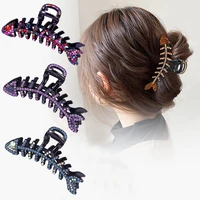rhinestone hair claws crab hairpins for woman fish bones hollow out hair clip barrettes girls hair accessories hairgrip headband