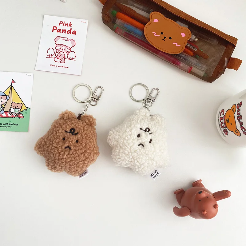 

Sharkbang Cute Hate Raining Bear Keychain Kawaii Plush Pencil Case Wallet Binder Pendant Decoration Hanging Accessories Gift