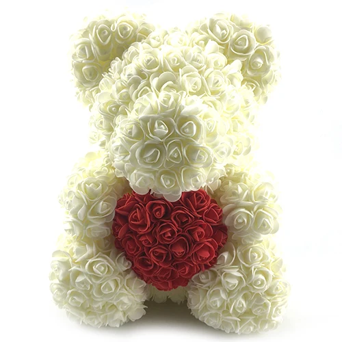 40 см большой красный пенопластовый Плюшевый цветок медведь Роза искусственные