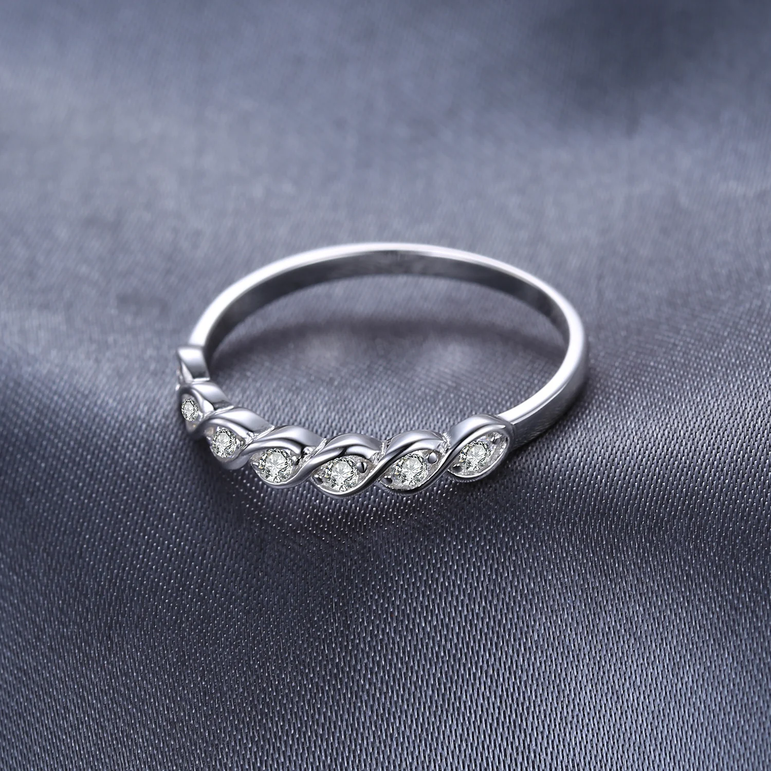 Jewelrypalace Классический круглый фианит Свадебные Promise Ring 925 стерлингов Серебряные Ювелирные Изделия Простые Свадебные Обручение кольцо