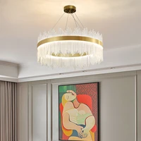 minimalist k9 crystal chandelier post modern luxury led hanging light living dining room decoration bedroom glass lamp fixtures