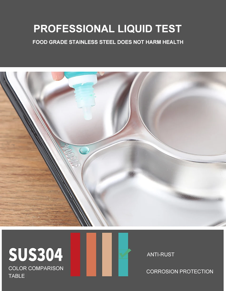 Baispo Leakproof Lunch Box Thermal Bento Box with Tableware Food Container with Compartments For Students Office Worker
