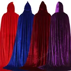 Плащ вельветовый с капюшоном, для взрослых и детей, средневековый костюм ведьмы, Викки, вампира, эльфа, Пурим, карнавала, вечеринки, Хэллоуина