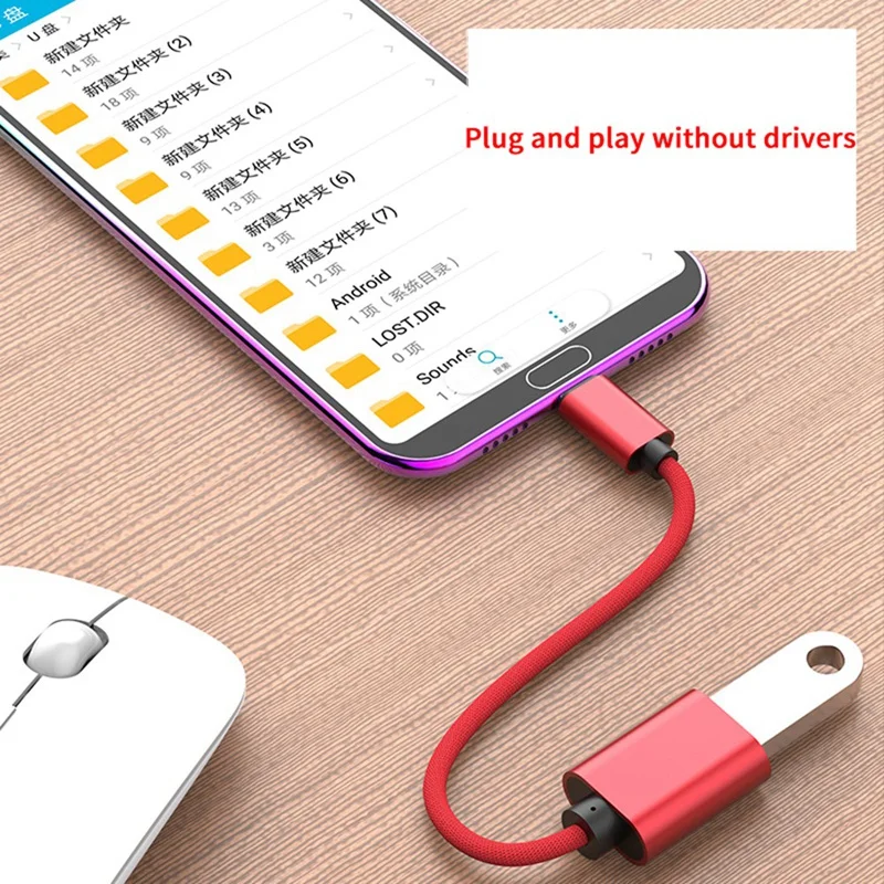 Usb Otg Type C к адаптер Быстрая зарядка зарядное устройство нейлоновый плетеный
