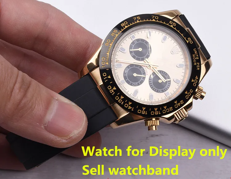 Ремешок силиконовый для часов 20 мм 21 резиновый складной браслет с пряжкой