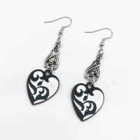 occult diablo goth piercing drop earrings personality rose heart oil bat gothic womens earings retro hanging aesthetic jewellry