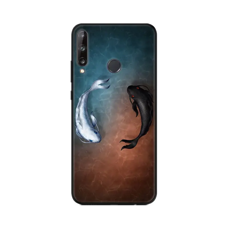 Чехол для Huawei P40 Lite E силиконовый мягкий черный чехол из ТПУ телефона P 40 с волком и