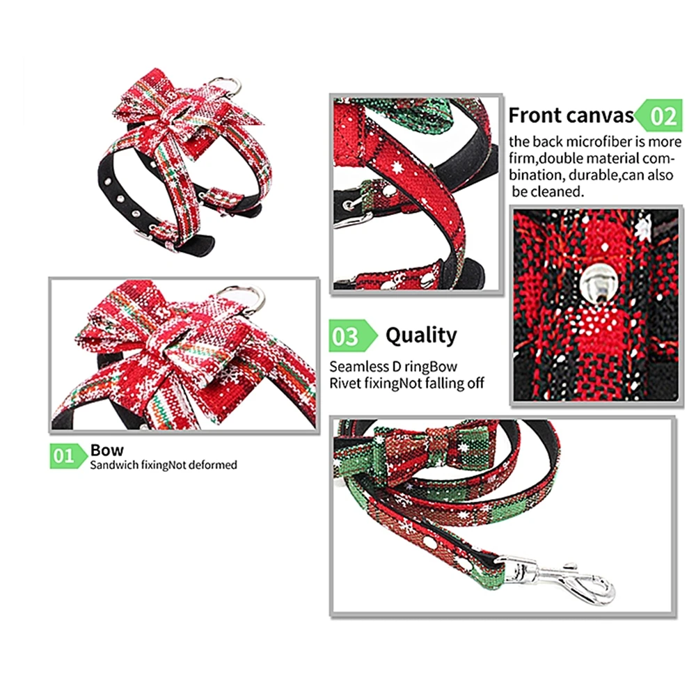 Рождественский жилет для собак шлейка воротник поводок быстросъемная собачка из
