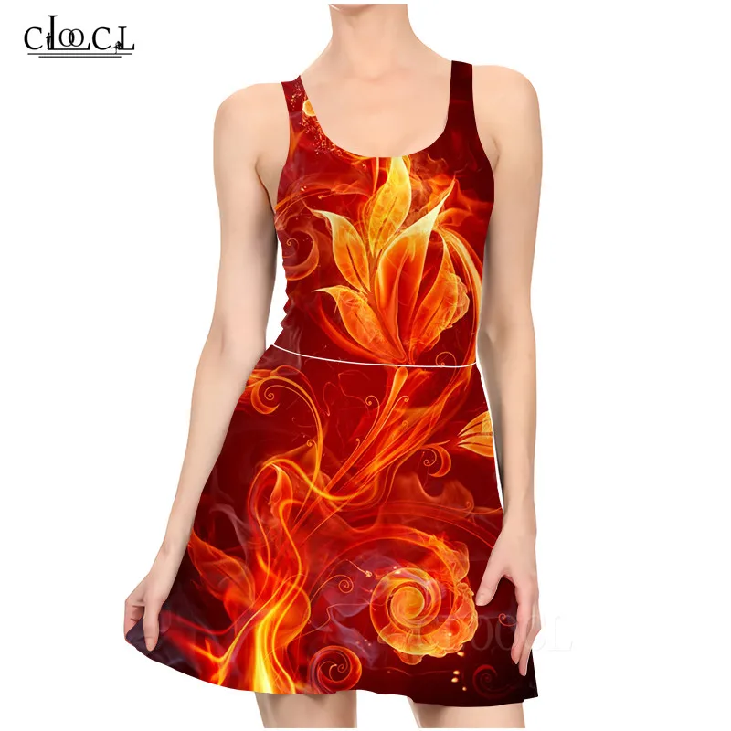 Женский сарафан без рукавов повседневное плиссированное платье с 3D принтом