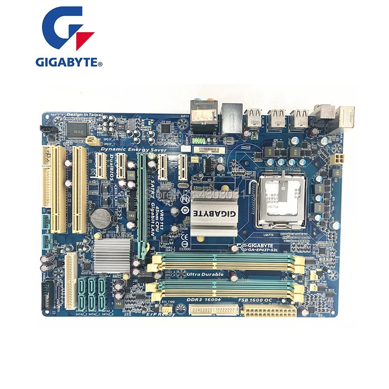 Для Gigabyte GA EP43T S3L оригинальная бывшая в употреблении материнская плата для