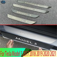 For Tesla Model 3 2017-2022 Stainless Steel Ouside Door Sill Panel Scuff Plate Kick Step Trim Cover Protector