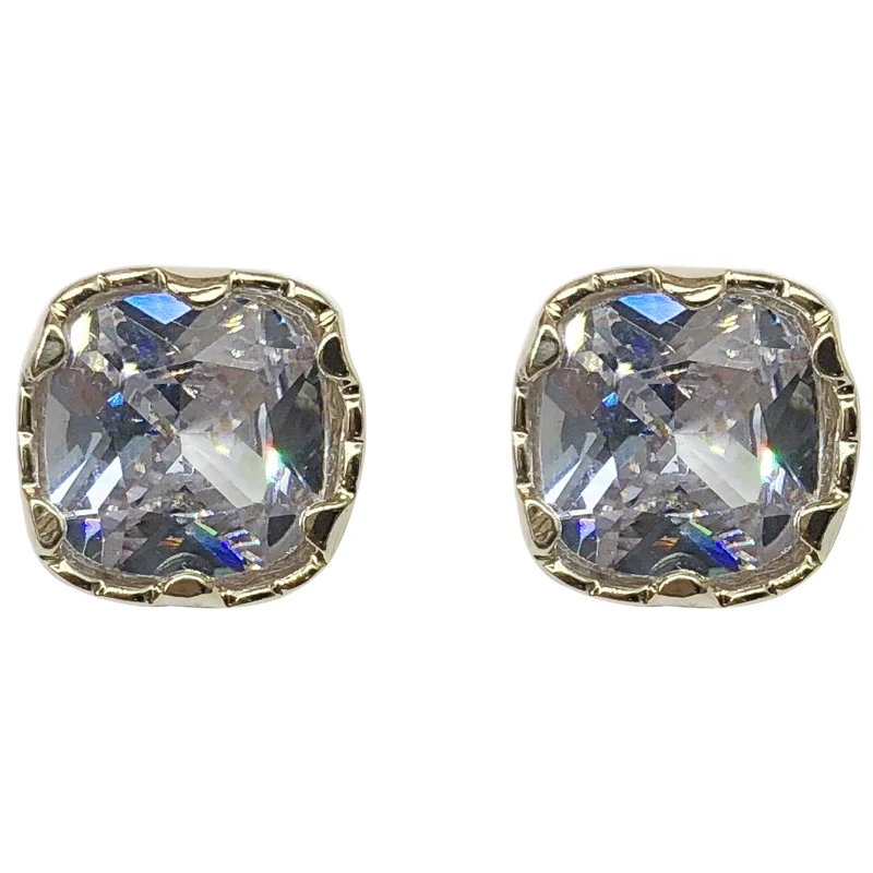 

S925 needle Stud Earrings Simply Design Hot Selling Golden Plating High Quality Square Glass Earrings For Women Jewelry Gift