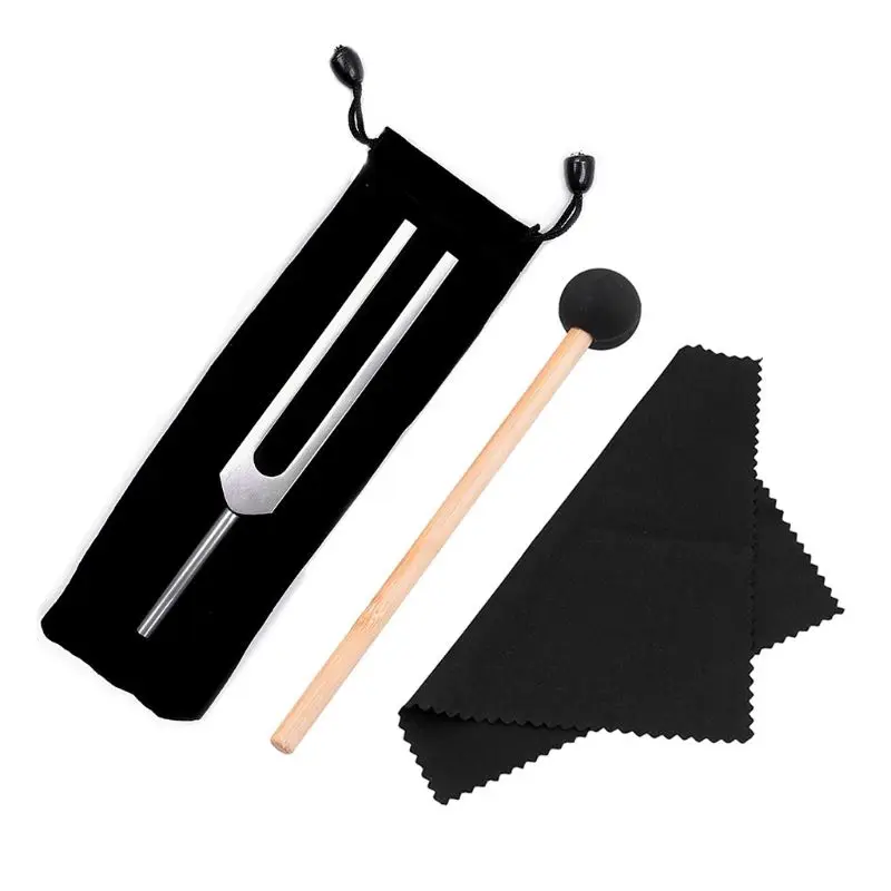 

528 Hz Tuning Fork Healing Relaxation Tools with Silicone Hammer Cleaning Cloth Storage Bag