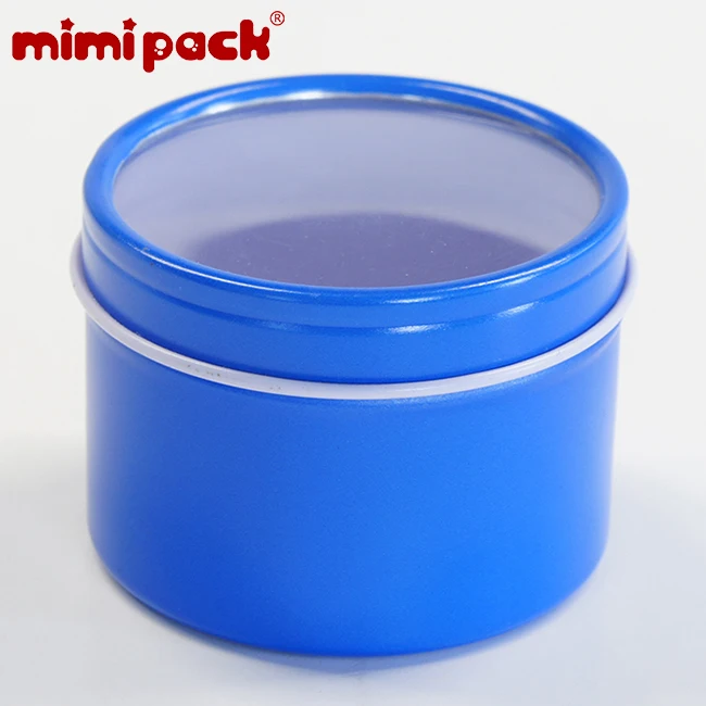 Mimipack маленькие глубокие круглые банки с прозрачным окном и верхней крышкой, жестяная упаковка, коробки для часов, пищевые банки, 24 упаковки(6 цветов - Цвет: Azure