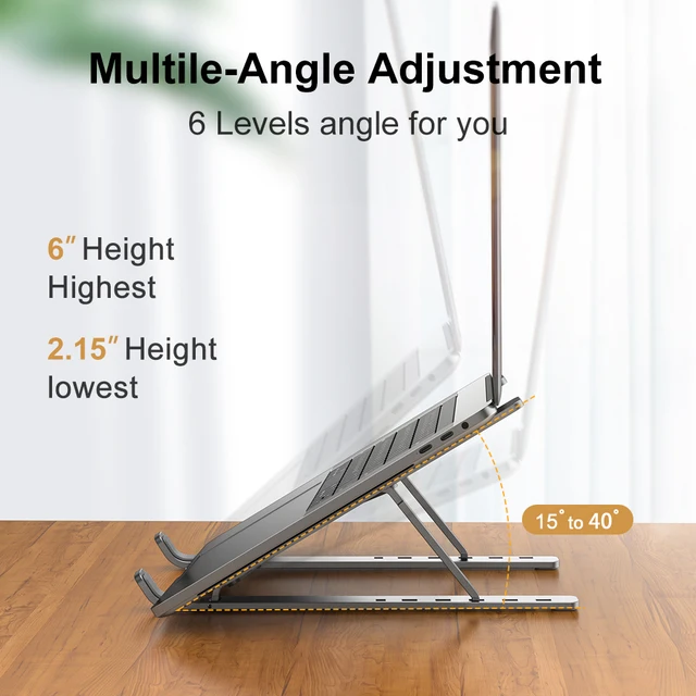 Portable Laptop Stand Aluminum Notebook Support Computer Bracket Macbook Air Pro Holder Accessories Foldable Lap Top Base For Pc 2