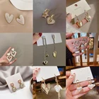 Милые цветные серьги-подвески XIYANIKE в форме сердца для женщин, висячие серьги золотого цвета из цинкового сплава, новинка 2021, модные ювелирные украшения для вечерние