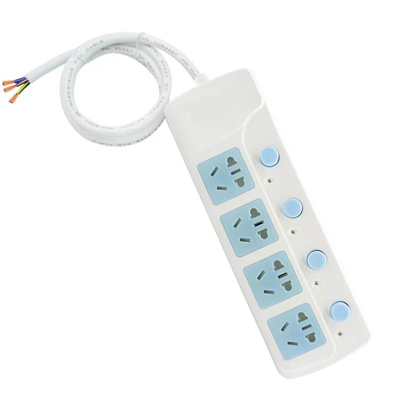 Удлинитель питания с кабелем отдельный выключатель 4 розетки переменного тока