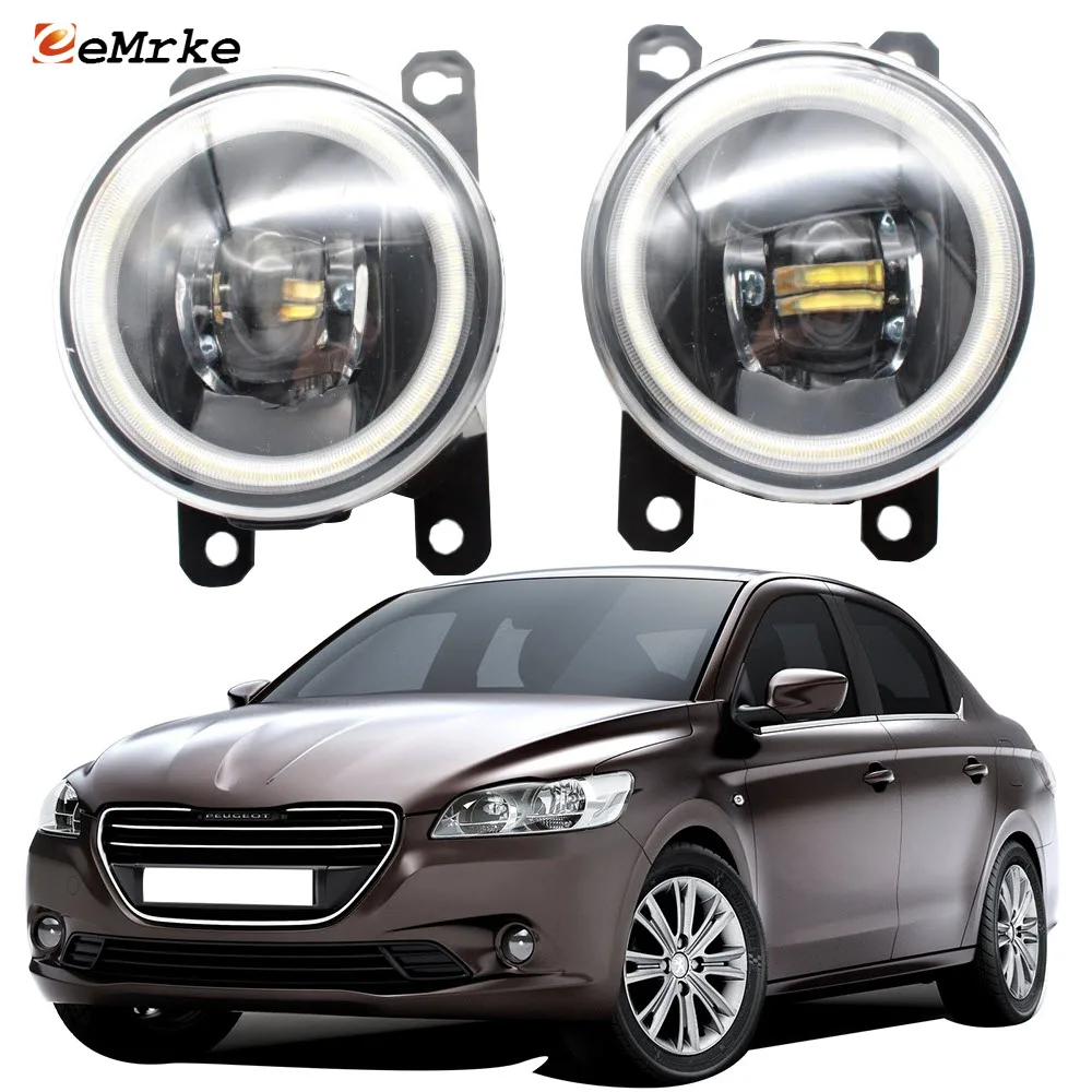 

2x LED Fog Light Cut-Line Lens for Peugeot 301 2012 2013 2014 2015 2016 2017 2018 2019 2020 Angel Eye DRL Daytime Running Lights