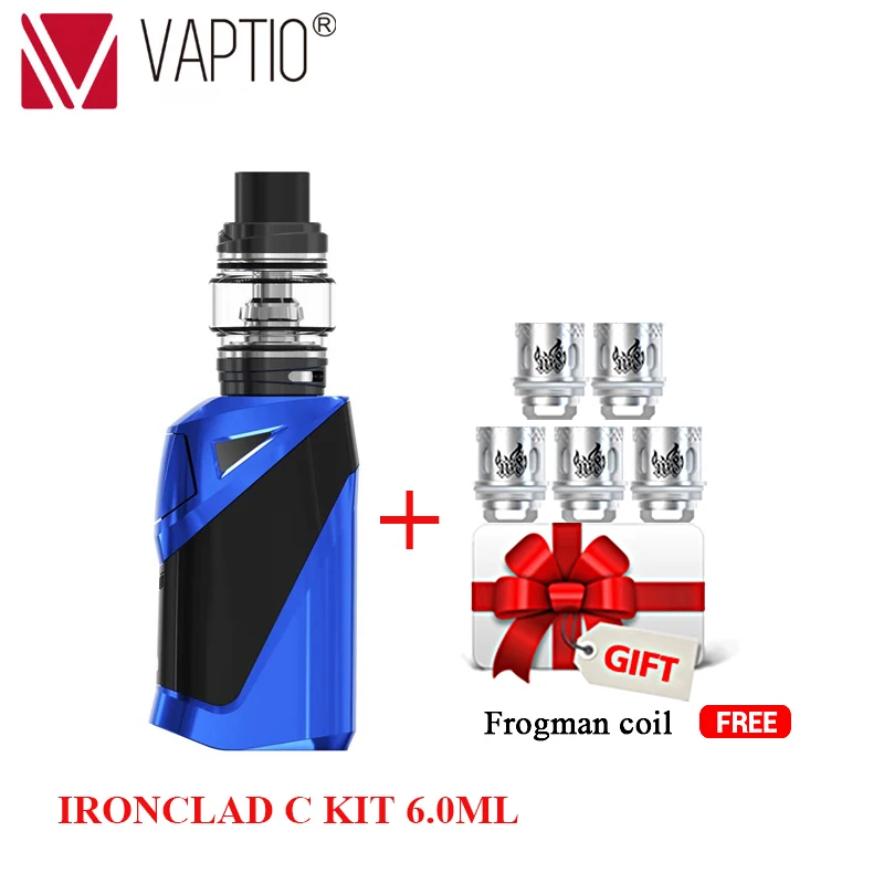 Синий Подарок 5 шт катушек! VAPTIO супер летучая мышь 220 Вт Vape набор электронных сигарет 220 Вт коробка мод 2,0/5,0 мл бак Vape мод без батареи - Цвет: Синий