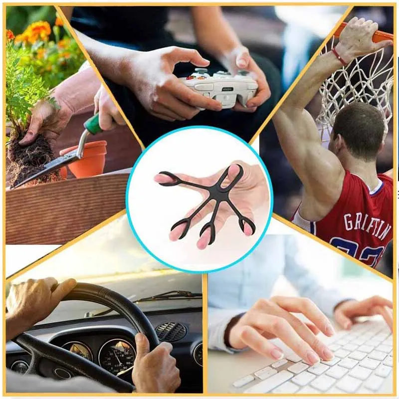 Silicone Hand Puller Finger Resistance Bands Rehabilitation Trainer Expander Grip Pull | Спорт и развлечения