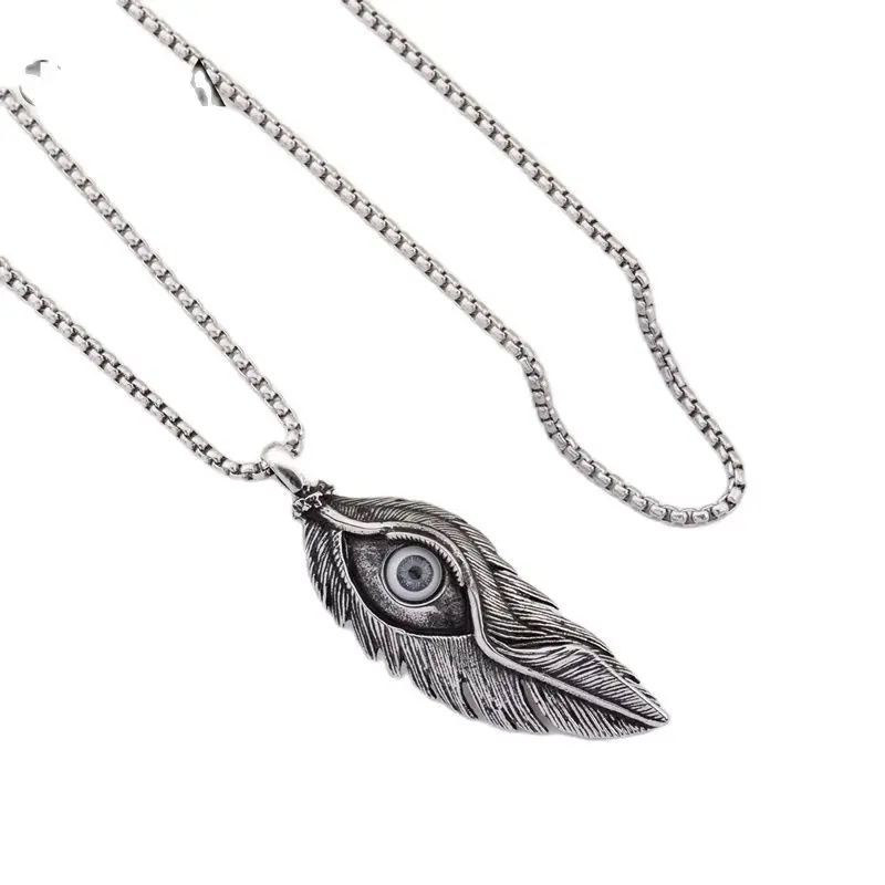 Женское Ожерелье с кулоном в стиле хип хоп ожерелье перьями дьявола CAGF0145