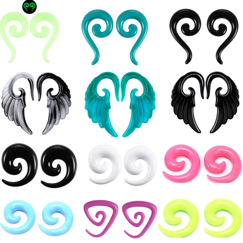 

1Pair Acrylic Spiral Ear Gauges Plugs And Tunnel Flesh Punk Snail Ear Strechers Taper Expander Piercing Dilatacion Oreja Jewelry