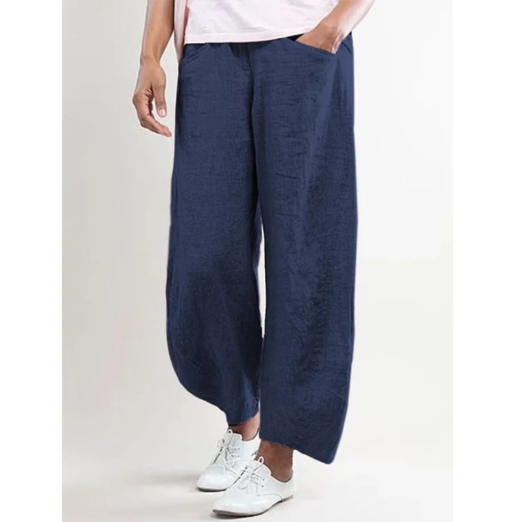 

Women's Cotton and Hemp Casual Straight Pants