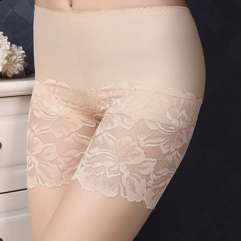 

Women Seamless Underwear Plus Size Women Safety Short Pants Anti Chafing Underwear Sexy Lace Boxers Invisible Breathable Viscose