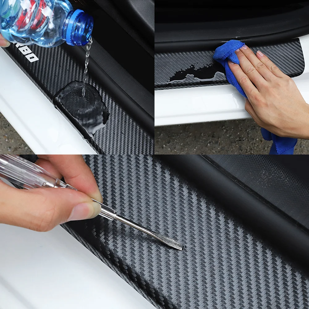 

4PCS Carbon Fiber Car Door Sill Plate Sticker For Alfa Romeo Giulia Giulietta 159 156 MITO Stelvio 147 Sportiva Auto Accessories