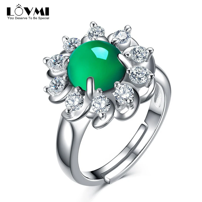 Женское кольцо с изумрудом из серебра 925 пробы | Украшения и аксессуары