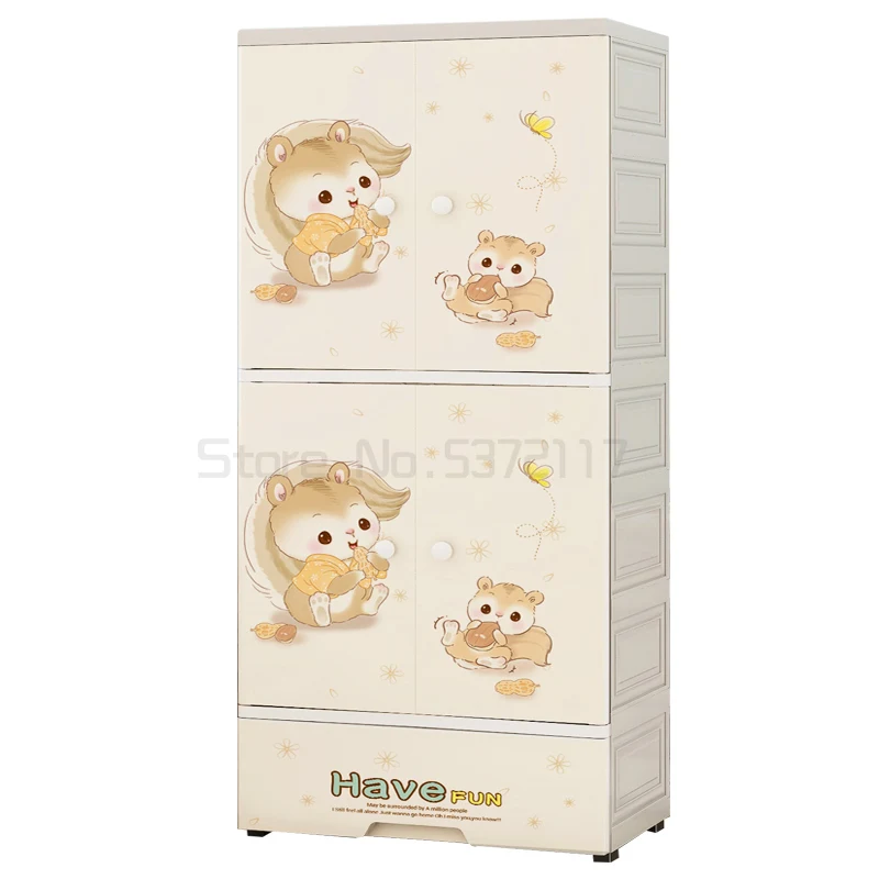 

Children's wardrobe cartoon storage cabinet plastic modern simple bedroom assembly hanging wardrobe