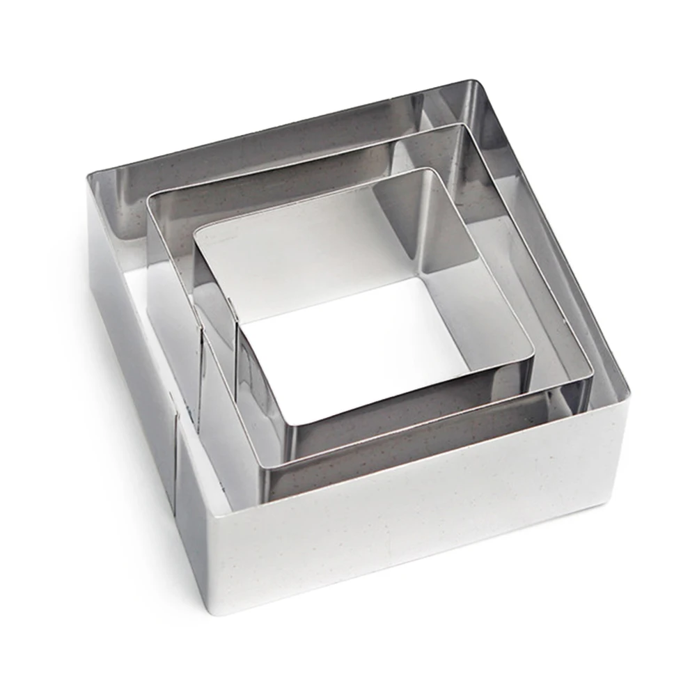 Квадратный фрезы Нержавеющая сталь печенье торт круг кроя форма для Мусса