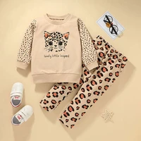 kid clothes set baby girl cute spring autumn outwear designer leopard wholesale free shipping costume suit hoodie pants 2 pieces
