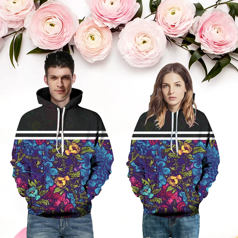 

Flower pattern coat Hoodie 3D Sweatshirts Baseball Shirt Hooded Sweater