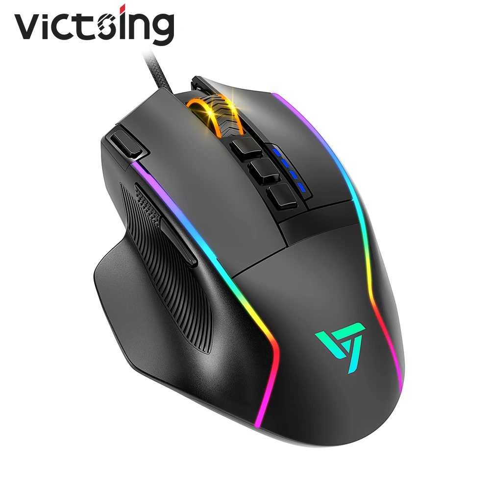 

VicTsing Wired RGB Gaming Mouse with 10 Programmable Buttons and Fire Button RGB Backlit 16000DPI Optical Sensor Ergonomic Mice